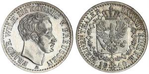 1/6 Талер Королівство Пруссія (1701-1918) Срібло Фрідрих Вільгельм III, король Пруссії  (1770 -1840)