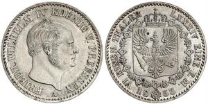 1/6 Талер Королівство Пруссія (1701-1918) Срібло Фрідріх Вільгельм IV (1795 - 1861)