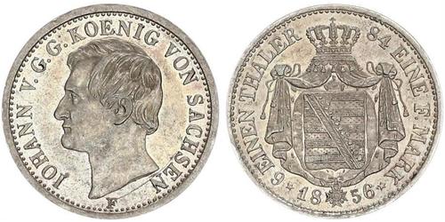 1/6 Талер Королівство Саксонія (1806 - 1918) Срібло John of Saxony