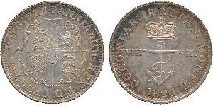 1/8 Dollaro Impero britannico (1497 - 1949) Argento Giorgio IV (1762-1830)