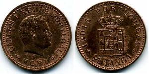 1/8 Tanga India portuguesa (1510-1961) Bronce 