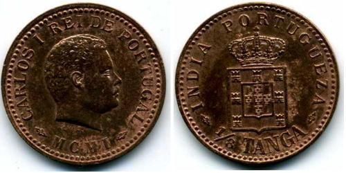 1/8 Tanga India portuguesa (1510-1961) Bronce 