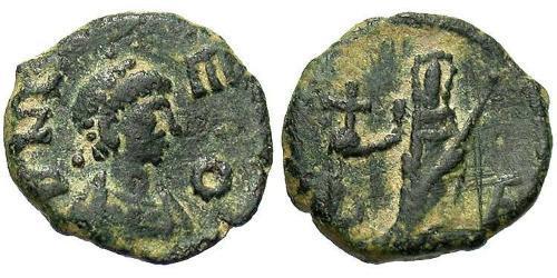 1 AE4 / 1 Фоллис Византийская империя (330-1453) Бронза Лев I Макелла (401-474)