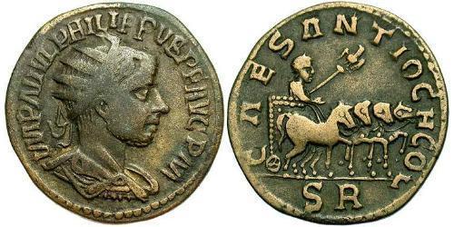 1 AE_ Empire romain (27BC-395) Bronze Philippe II (237-249)
