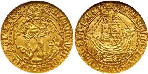 1 Angel Reino de Inglaterra (927-1649,1660-1707) Oro Enrique VIII (1491 - 1547)