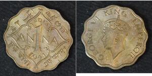 1 Anna Raj Britannico (1858-1947) Rame/Nichel Giorgio VI (1895-1952)