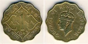 1 Anna Raj Britannico (1858-1947) Rame/Nichel Giorgio VI (1895-1952)