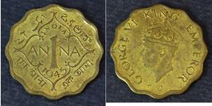 1 Anna Raj Britannico (1858-1947) Rame/Nichel Giorgio VI (1895-1952)