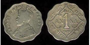 1 Anna British Raj (1858-1947)  George V of the United Kingdom (1865-1936)