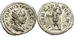 1 Antoninian Römische Kaiserzeit (27BC-395) Silber Philipp II (237-249)