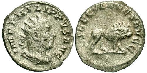 1 Antoninian Römische Kaiserzeit (27BC-395) Silber Philipp I (204-249)