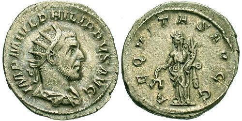 1 Antoninian Römische Kaiserzeit (27BC-395) Silber Philipp I (204-249)