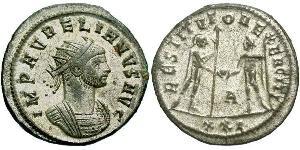 1 Antoninian Römische Kaiserzeit (27BC-395) Silber/Kupfer Aurelian (215-275)