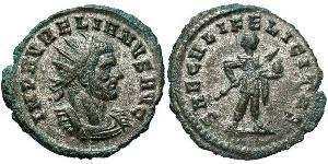 1 Antoninian Römische Kaiserzeit (27BC-395) Silber/Kupfer Aurelian (215-275)