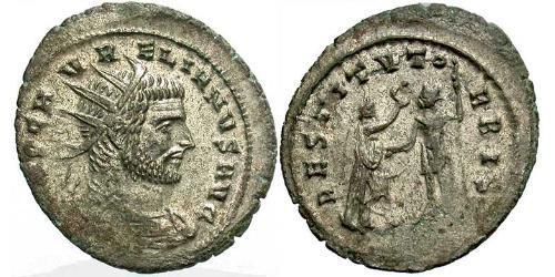 1 Antoninian Römische Kaiserzeit (27BC-395) Silber/Kupfer Aurelian (215-275)