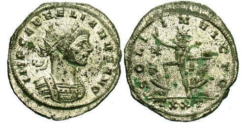 1 Antoninian Römische Kaiserzeit (27BC-395) Silber/Kupfer Aurelian (215-275)