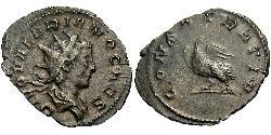 1 Antoniniano Impero romano (27BC-395) Argento Valeriano II (?-258)
