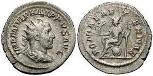 1 Antoniniano Impero romano (27BC-395) Argento Filippo I (204-249)