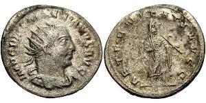 1 Antoniniano Impero romano (27BC-395) Argento Valeriano I (193-260)