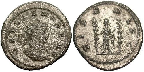 1 Antoniniano Impero romano (27BC-395) Argento Gallieno (218-268)