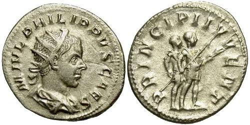 1 Antoniniano Impero romano (27BC-395) Argento Filippo II (237-249)