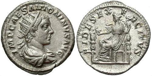 1 Antoniniano Impero romano (27BC-395) Argento Eliogabalo (203-222)