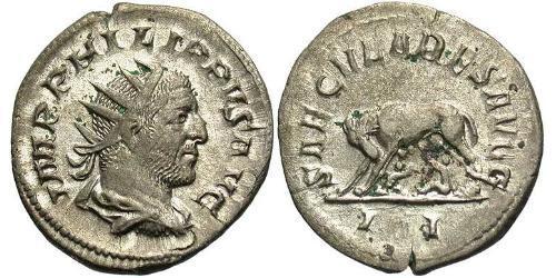 1 Antoniniano Impero romano (27BC-395) Argento Filippo I (204-249)