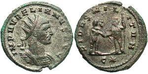1 Antoniniano Imperio romano (27BC-395) Cobre/Plata Aureliano (215-275)