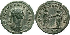 1 Antoniniano Imperio romano (27BC-395) Cobre/Plata Aureliano (215-275)