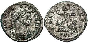 1 Antoniniano Imperio romano (27BC-395) Cobre/Plata Aureliano (215-275)