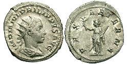 1 Antoniniano Imperio romano (27BC-395) Plata Felipe II (237-249)