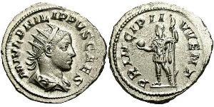 1 Antoniniano Imperio romano (27BC-395) Plata Felipe II (237-249)