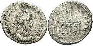 1 Antoniniano Imperio romano (27BC-395) Plata Galieno (218-268)