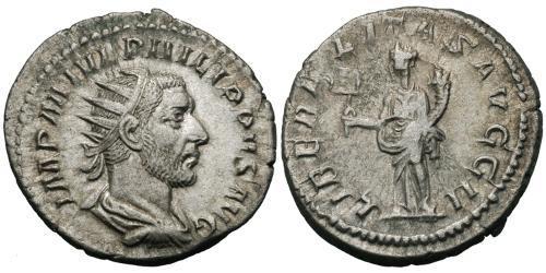 1 Antoniniano Imperio romano (27BC-395) Plata Felipe I (204-249)