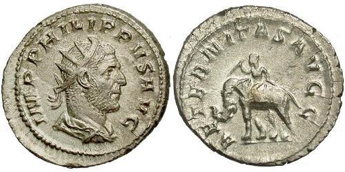 1 Antoniniano Imperio romano (27BC-395) Plata Felipe I (204-249)