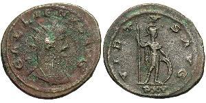 1 Antoniniano Impero romano (27BC-395) Rame/Argento Gallieno (218-268)