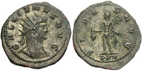 1 Antoniniano Impero romano (27BC-395) Rame/Argento Gallieno (218-268)