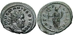 1 Antoninianus Gallic Empire (260-274) Billon Marcus Aurelius Marius (?-269)