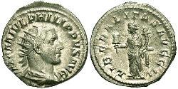 1 Antoninianus Roman Empire (27BC-395) Silver Philip the Arab (204-249)