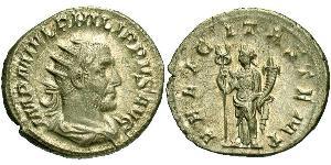 1 Antoninianus Roman Empire (27BC-395) Silver Philip the Arab (204-249)