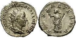 1 Antoninianus 羅馬帝國 銀 Trebonianus Gallus (206-253)