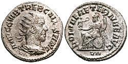 1 Antoninianus 羅馬帝國 銀 Trebonianus Gallus (206-253)