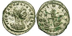 1 Antoninianus 羅馬帝國 銀/銅 奥勒良