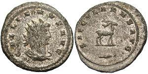 1 Antoninien Empire romain (27BC-395) Argent/Cuivre Gallien (218-268)