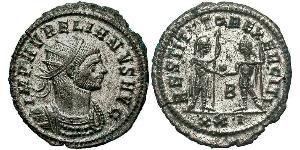 1 Antoninien Empire romain (27BC-395) Argent/Cuivre Aurélien (215-275)