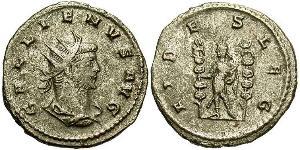 1 Antoninien Empire romain (27BC-395) Argent/Cuivre Gallien (218-268)