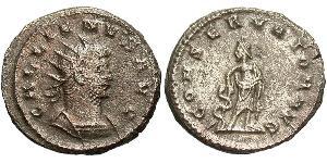 1 Antoninien Empire romain (27BC-395) Argent/Cuivre Gallien (218-268)
