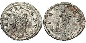 1 Antoninien Empire romain (27BC-395) Argent/Cuivre Gallien (218-268)