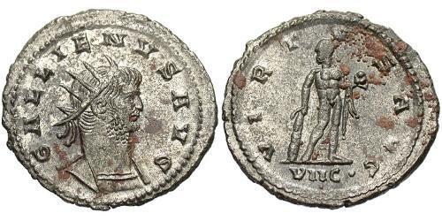 1 Antoninien Empire romain (27BC-395) Argent/Cuivre Gallien (218-268)