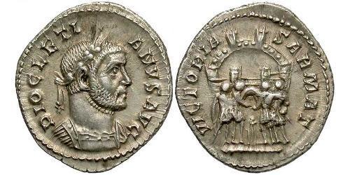 1 Argenteus 羅馬帝國 銀 Diocletian (244-311)